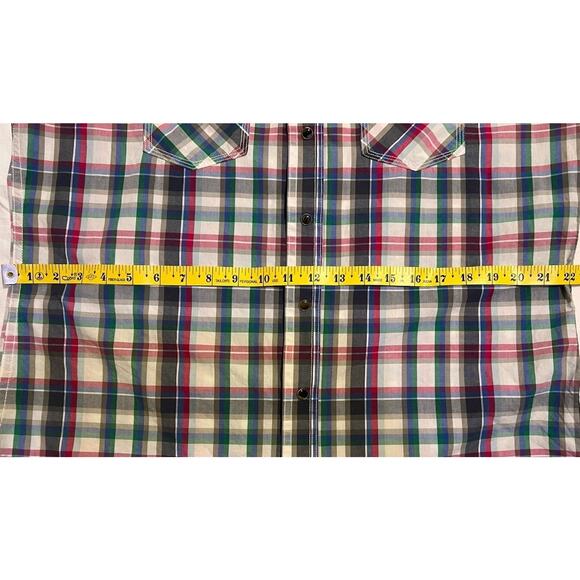 Wrangler Twenty X Shirt Pearl Snaps Mens Size Lg Multicolor Pink Yellowstone - Picture 11 of 13